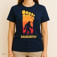80's Vintage Bigfoot Silhouette Sun Sasquatch Womens T-Shirt thumb 4