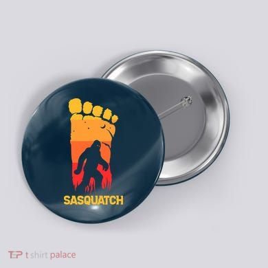 80's Vintage Bigfoot Silhouette Sun Sasquatch Womens Button
