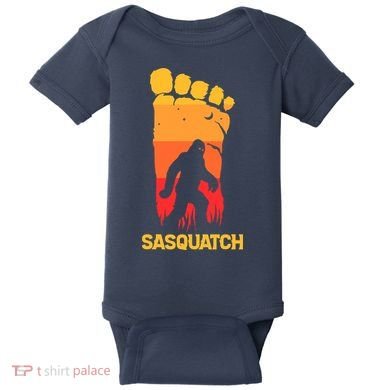 80's Vintage Bigfoot Silhouette Sun Sasquatch Womens Baby Bodysuit