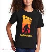 80's Vintage Bigfoot Silhouette Sun Sasquatch Womens Kids T-Shirt thumb 2