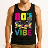 80's Vibe Funny 80s Party Outfit Retro 1980s 80s Lover Tank Top thumb 3