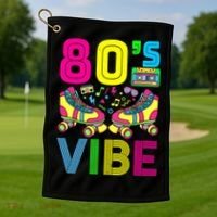 80's Vibe Funny 80s Party Outfit Retro 1980s 80s Lover Golf Towel thumb 1