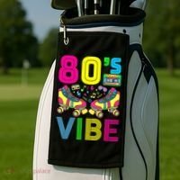 80's Vibe Funny 80s Party Outfit Retro 1980s 80s Lover Golf Towel thumb 2