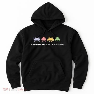 80s Video Game Classically Trained Alien Invaders Vintage Hoodie