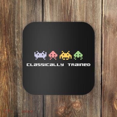 80s Video Game Classically Trained Alien Invaders Vintage Coaster