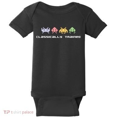 80s Video Game Classically Trained Alien Invaders Vintage Baby Bodysuit