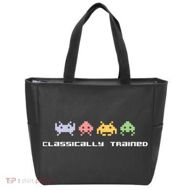80s Video Game Classically Trained Alien Invaders Vintage Tote Bag