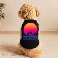 80s Vaporwave Retro Palm Trees Sunset Doggie Tank thumb 2