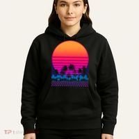 80s Vaporwave Retro Palm Trees Sunset Hoodie thumb 5