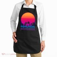 80s Vaporwave Retro Palm Trees Sunset Apron thumb 2