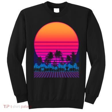 80s Vaporwave Retro Palm Trees Sunset Sweatshirt