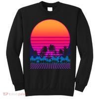 80s Vaporwave Retro Palm Trees Sunset Sweatshirt thumb 0
