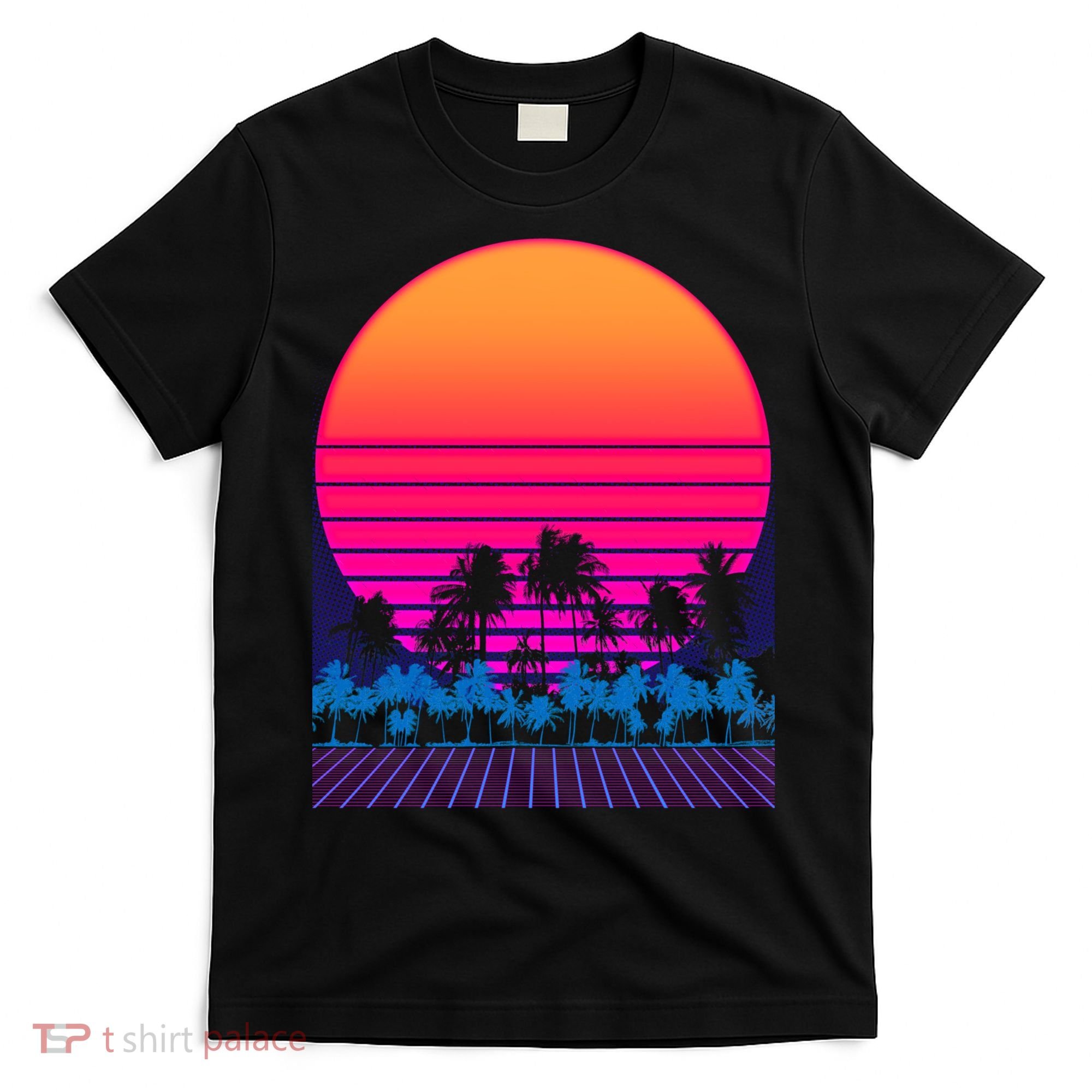 80s Vaporwave Retro Palm Trees Sunset T-Shirt