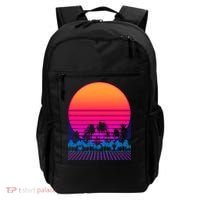 80s Vaporwave Retro Palm Trees Sunset Backpack thumb 0