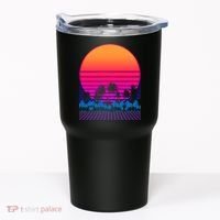 80s Vaporwave Retro Palm Trees Sunset Tumbler thumb 0