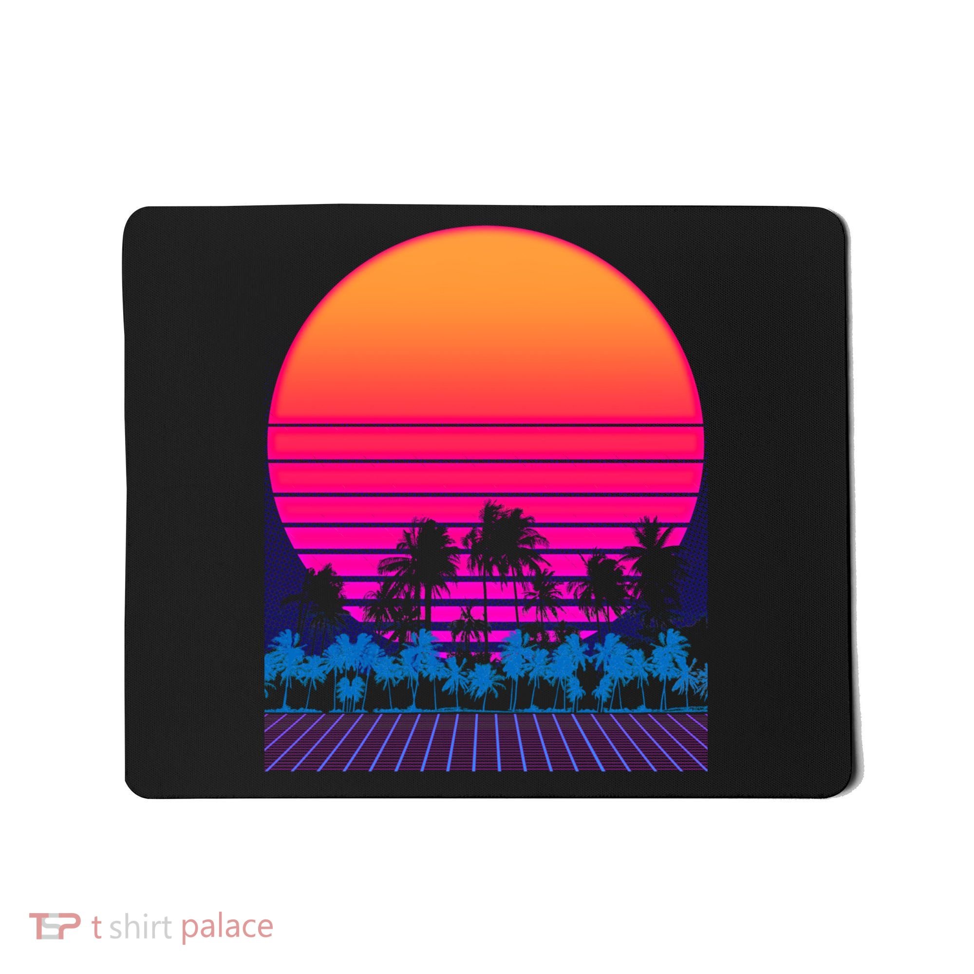 80s Vaporwave Retro Palm Trees Sunset Mousepad