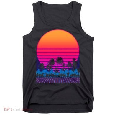80s Vaporwave Retro Palm Trees Sunset Tank Top
