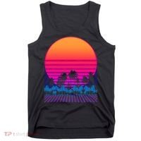 80s Vaporwave Retro Palm Trees Sunset Tank Top thumb 0