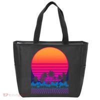 80s Vaporwave Retro Palm Trees Sunset Tote Bag thumb 0