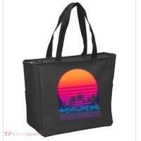 80s Vaporwave Retro Palm Trees Sunset Tote Bag thumb 2
