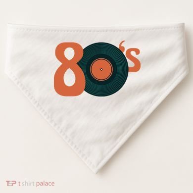 80s Vinyl Record Vintage USA-Made Doggie Bandana