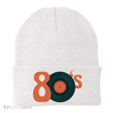 80s Vinyl Record Vintage Beanie
