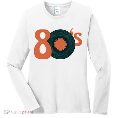 80s Vinyl Record Vintage Women's Long Sleeve Shirt