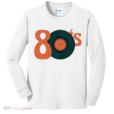 80s Vinyl Record Vintage Kids Long Sleeve Shirt