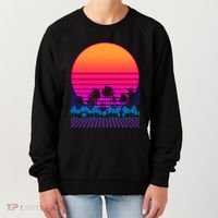 80s Vaporwave Retro Palm Trees Sunset Women's Sweatshirt thumb 0