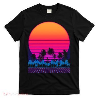 80s Vaporwave Retro Palm Trees Sunset T-Shirt