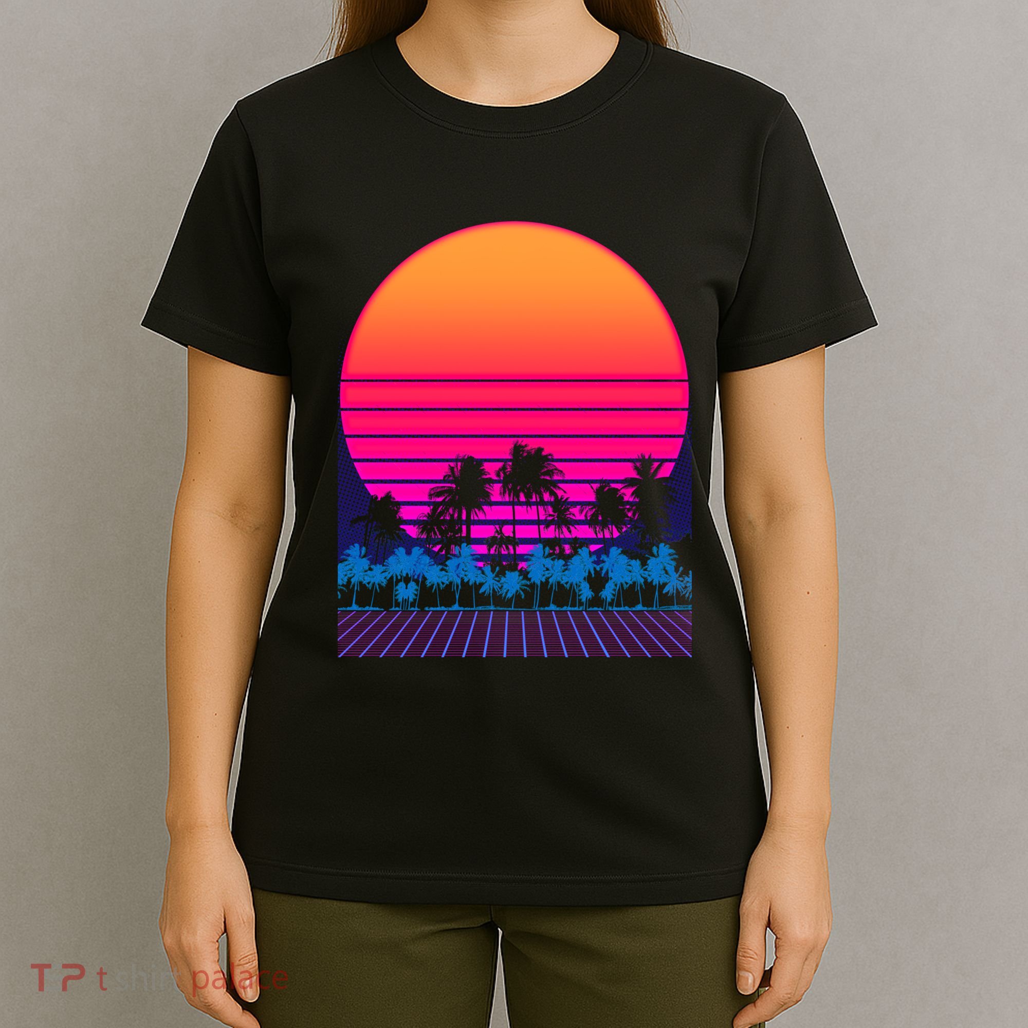 80s Vaporwave Retro Palm Trees Sunset T-Shirt