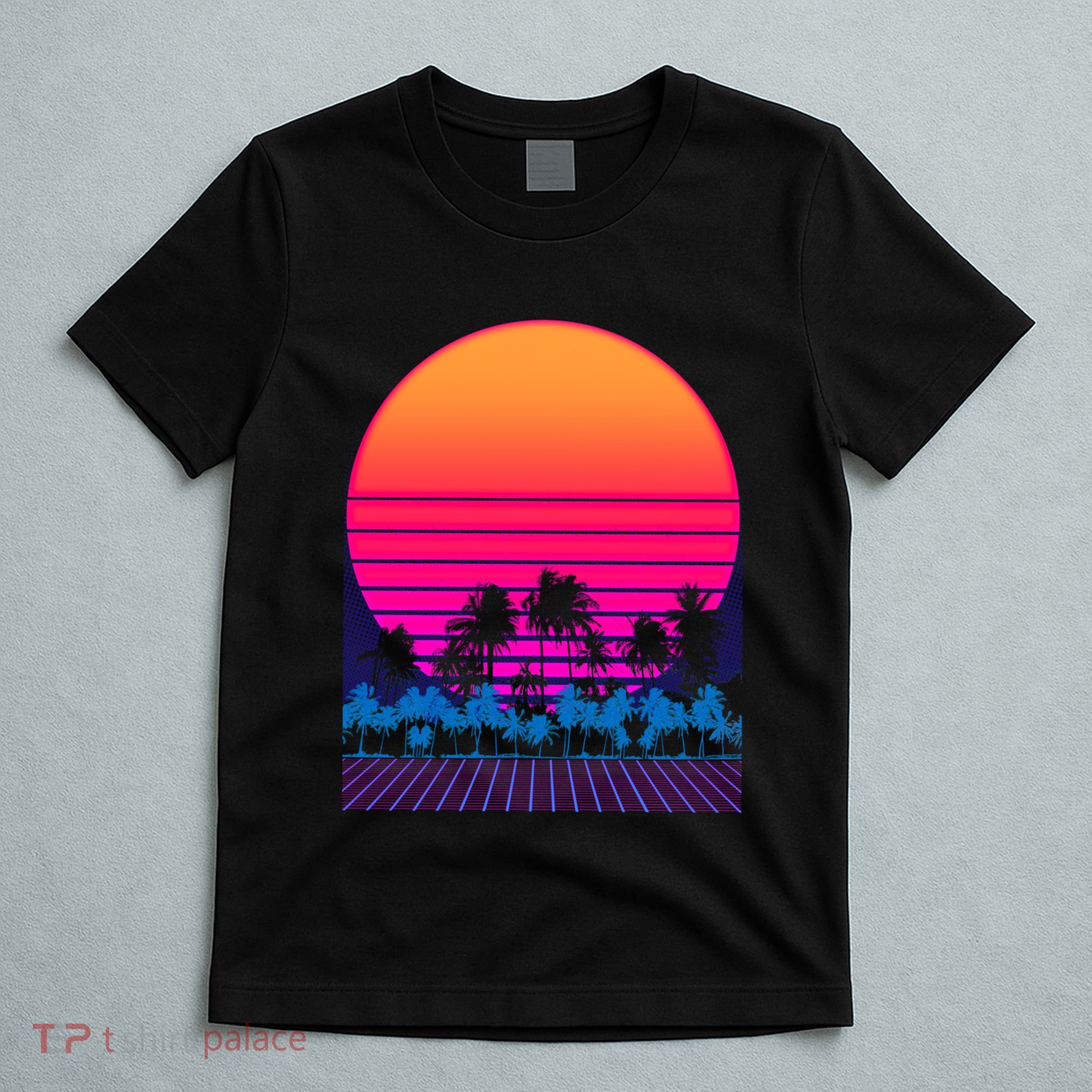 80s Vaporwave Retro Palm Trees Sunset T-Shirt