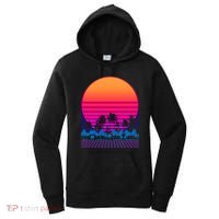 80s Vaporwave Retro Palm Trees Sunset Women's Hoodie thumb 0