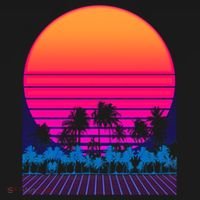 80s Vaporwave Retro Palm Trees Sunset Women's Hoodie thumb 2