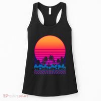 80s Vaporwave Retro Palm Trees Sunset Women's Tank Top thumb 0