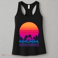 80s Vaporwave Retro Palm Trees Sunset Women's Tank Top thumb 3