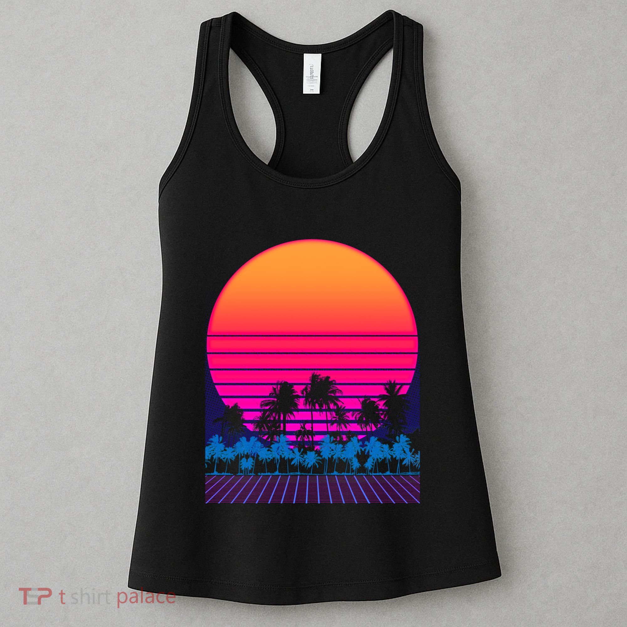 80s Vaporwave Retro Palm Trees Sunset Women's Tank Top
