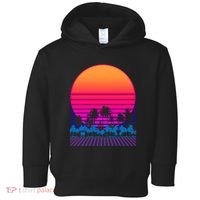 80s Vaporwave Retro Palm Trees Sunset Toddler Hoodie thumb 0