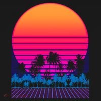 80s Vaporwave Retro Palm Trees Sunset Toddler Hoodie thumb 2
