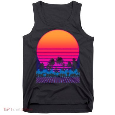 80s Vaporwave Retro Palm Trees Sunset Tank Top