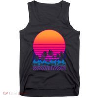 80s Vaporwave Retro Palm Trees Sunset Tank Top thumb 0