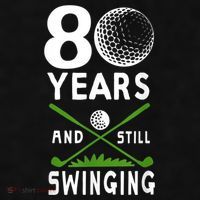 80 Years And Still Swinging 80th Birthday Golfing Apparel Ladies PosiCharge Tri-Blend Wicking Tank thumb 2