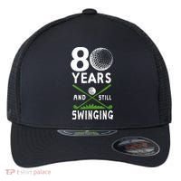 80 Years And Still Swinging 80th Birthday Golfing Apparel Flexfit Unipanel Trucker Cap thumb 0