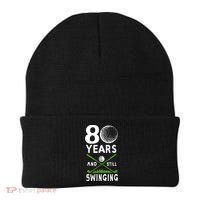 80 Years And Still Swinging 80th Birthday Golfing Apparel Beanie thumb 0