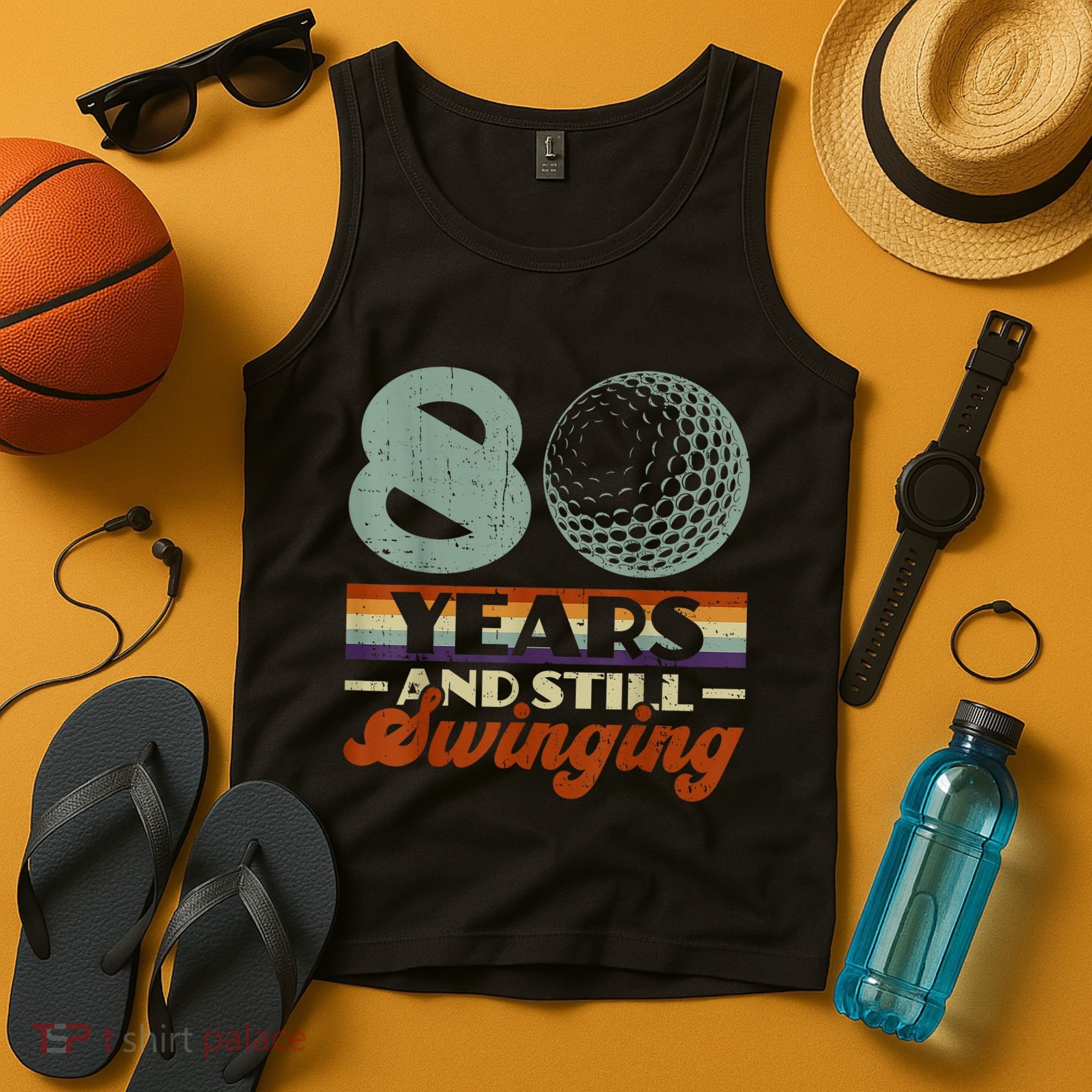 80 Years And Still Swinging Golf 80th Birthday Tank Top