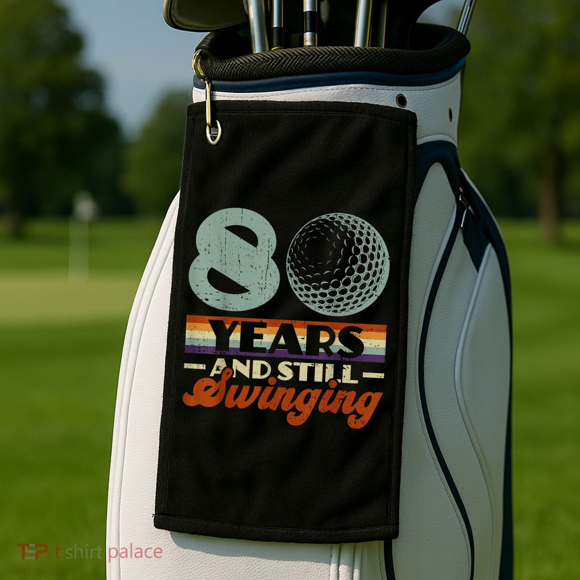 80 Years And Still Swinging Golf 80th Birthday Golf Towel