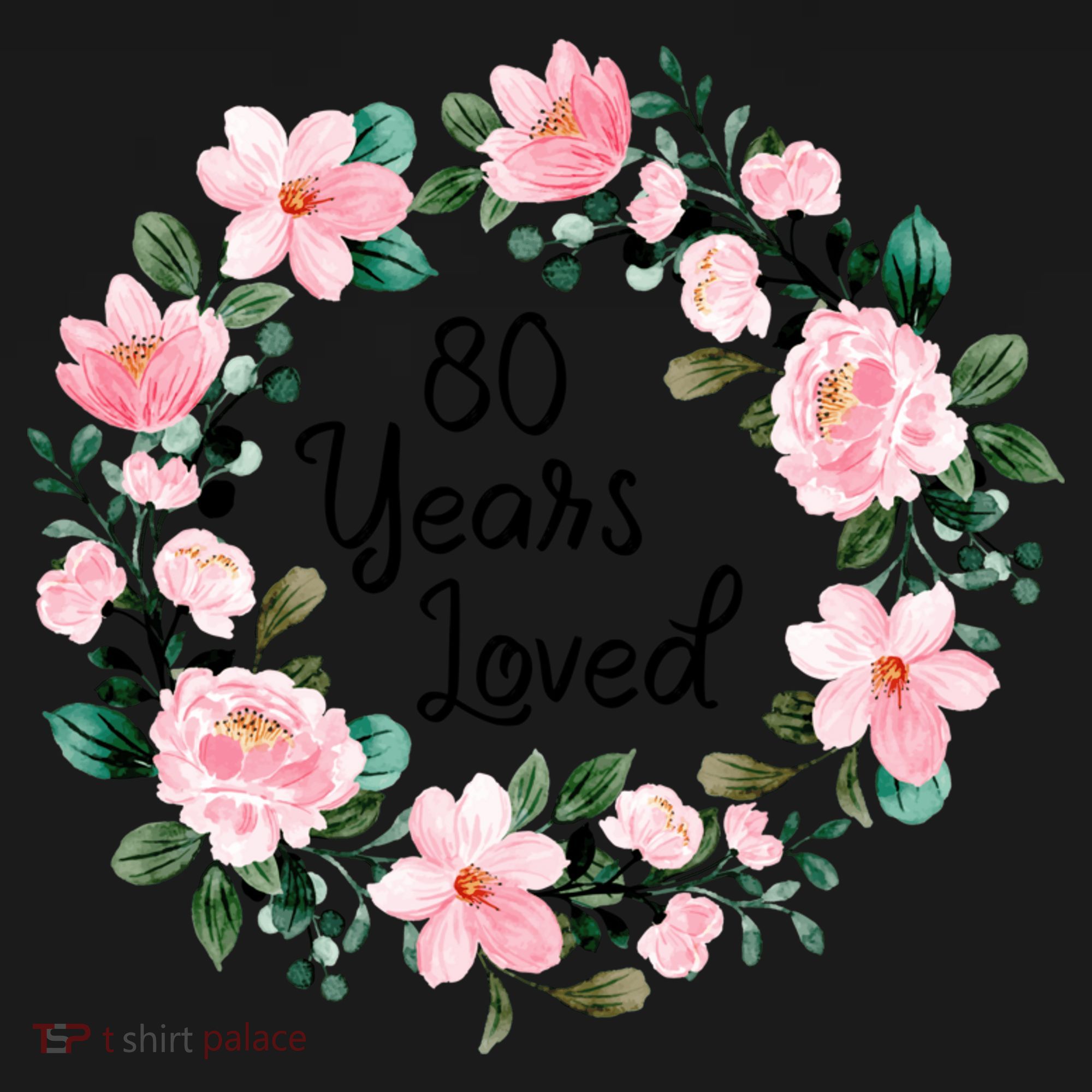 80 Years Loved 80 Years Old Floral 80th Birthday Women's Hoodie