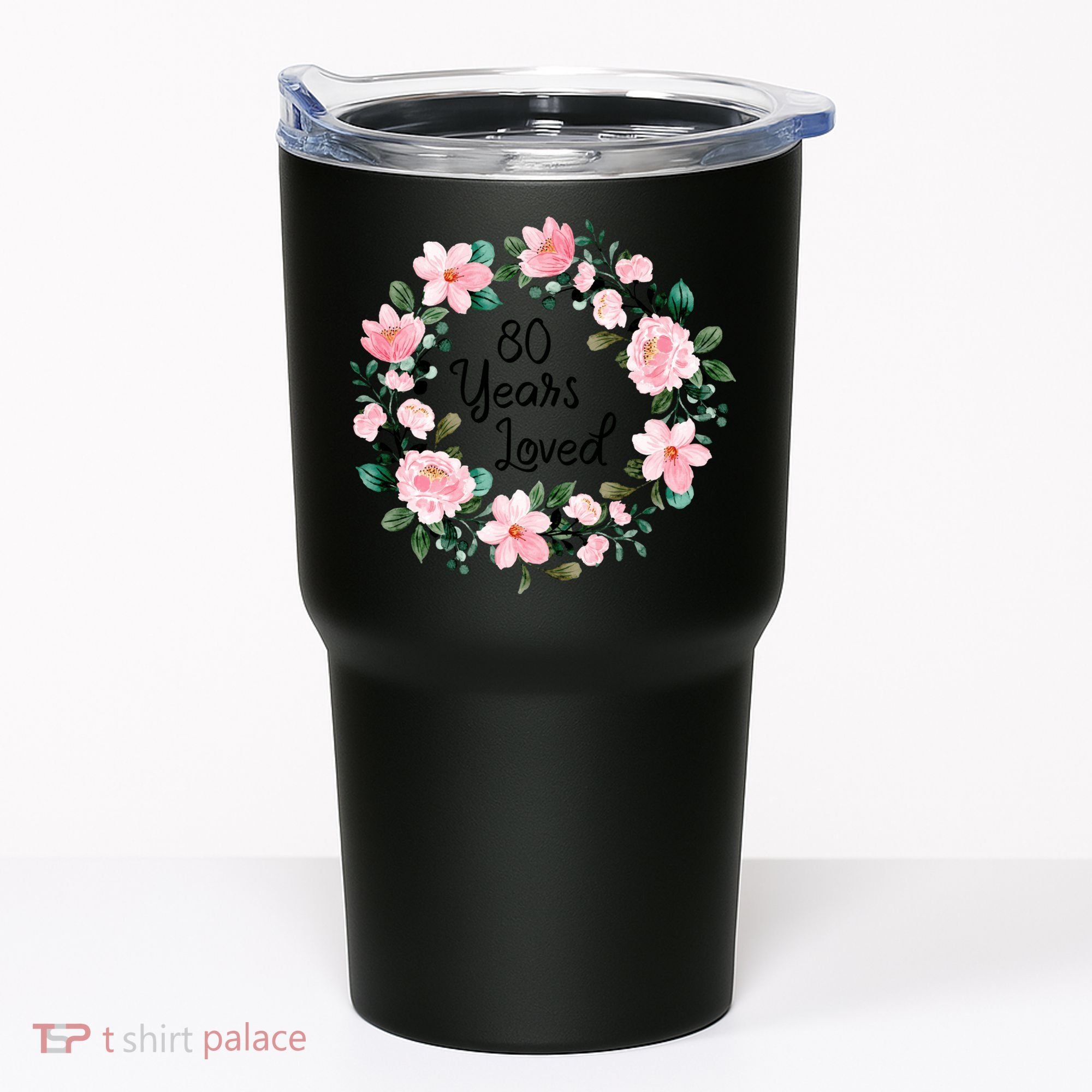 80 Years Loved 80 Years Old Floral 80th Birthday Tumbler