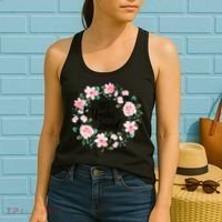 80 Years Loved 80 Years Old Floral 80th Birthday Women's Tank Top thumb 2