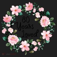 80 Years Loved 80 Years Old Floral 80th Birthday Hat thumb 2